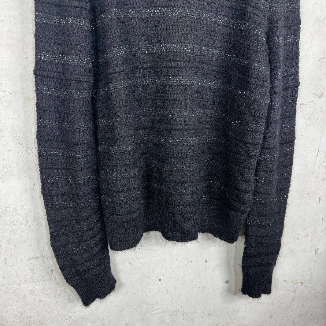 Saint Laurent Wool Blend Shimmer Knit Sweater