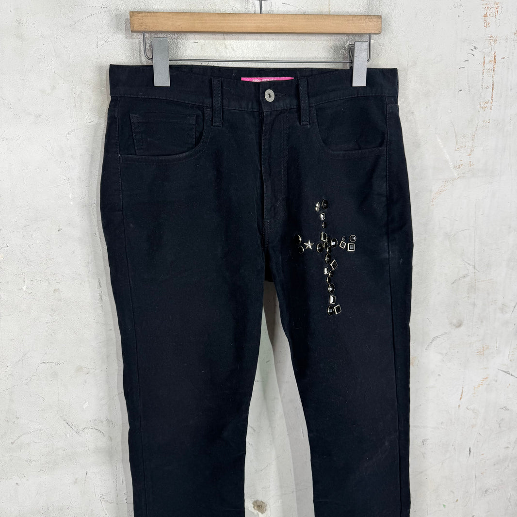 Junya Watanabe 2003 Velvet Cross Studded Pants