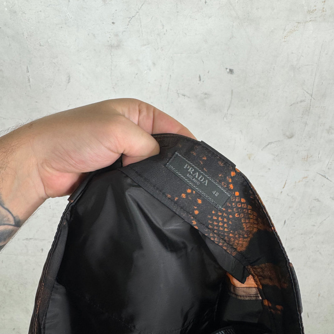 Prada Orange Printed Renylon Plaqued Shorts