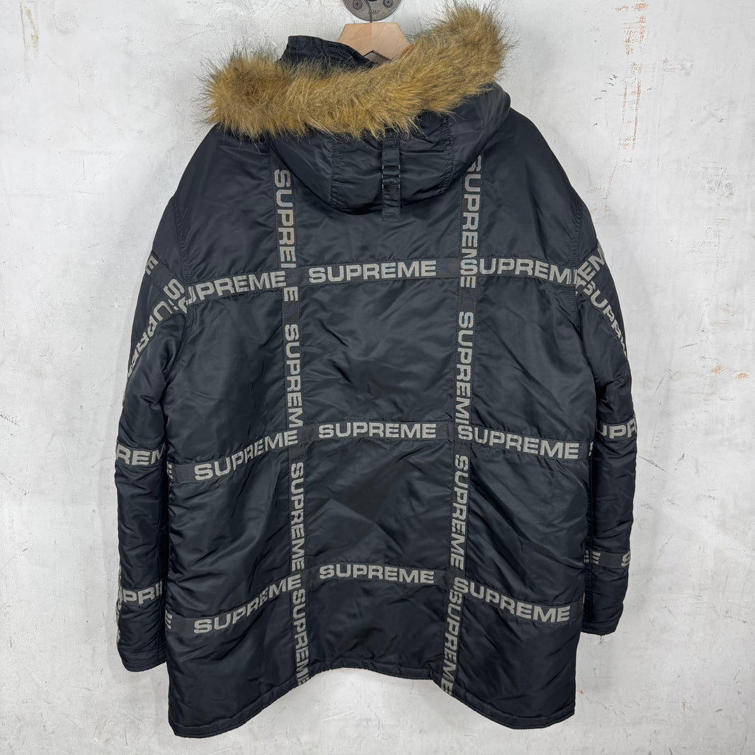 Supreme AW18 Nylon Logo Tape N-3B Parka