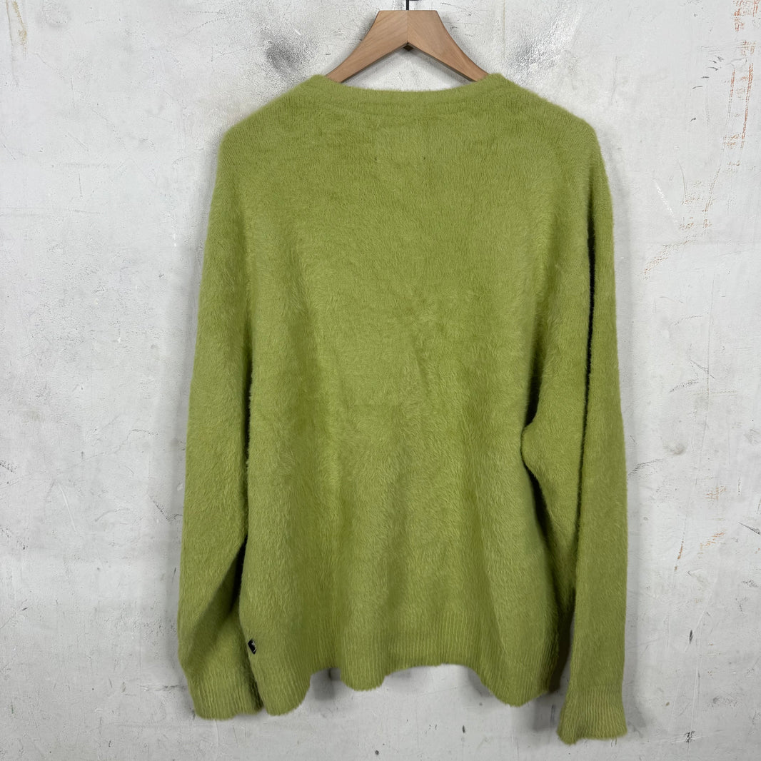 Stussy Green Shaggy Cardigan