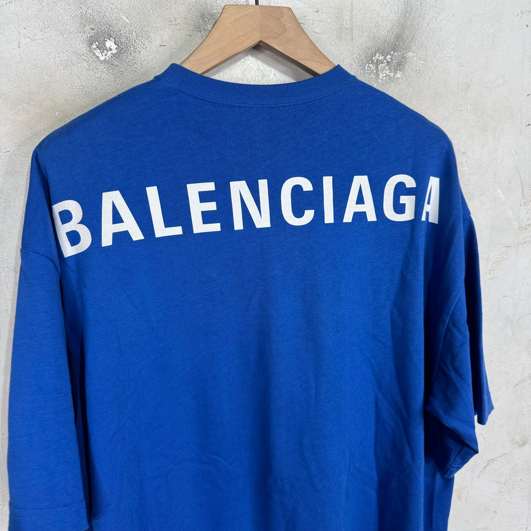 Balenciaga Blue Back Logo T-Shirt