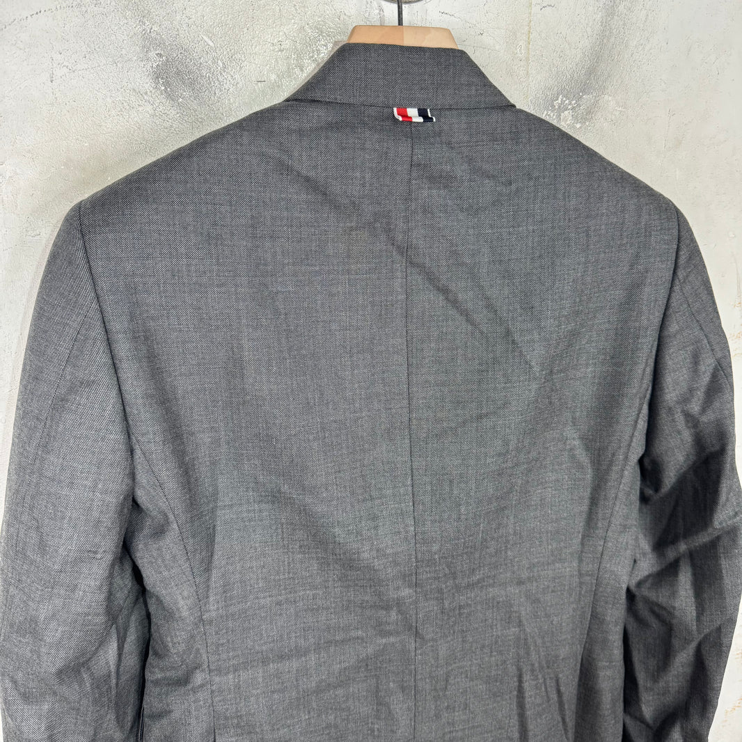 Thom Browne Dark Grey Tailored Lined Blazer
