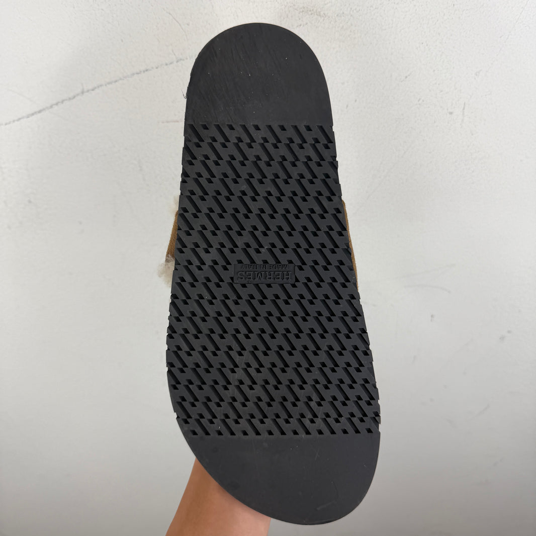Hermes Shearling Chypre Slides