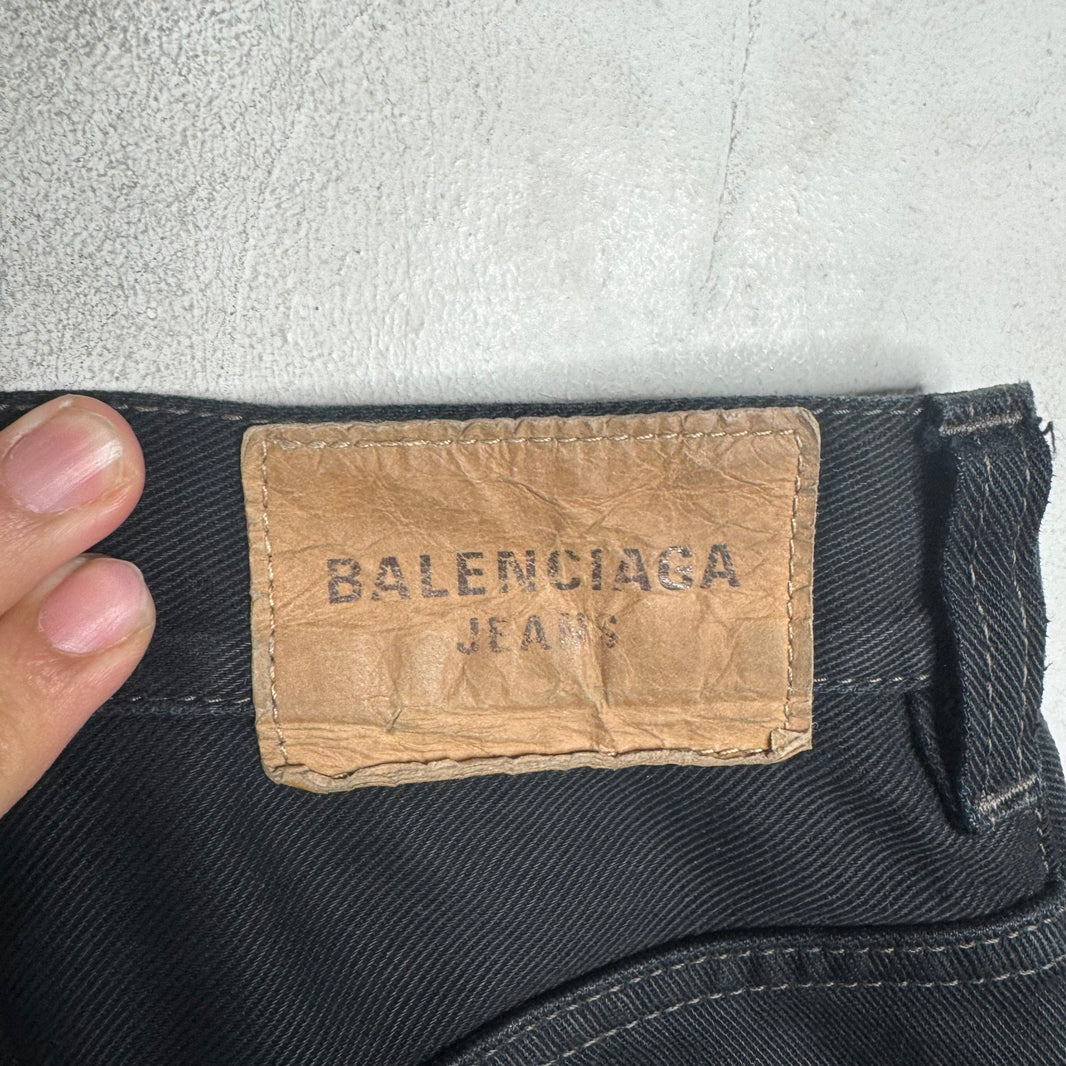 Balenciaga Distressed Black Baggy Jeans