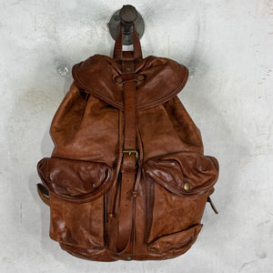 RRL Leather Flap Top Cinch Backback