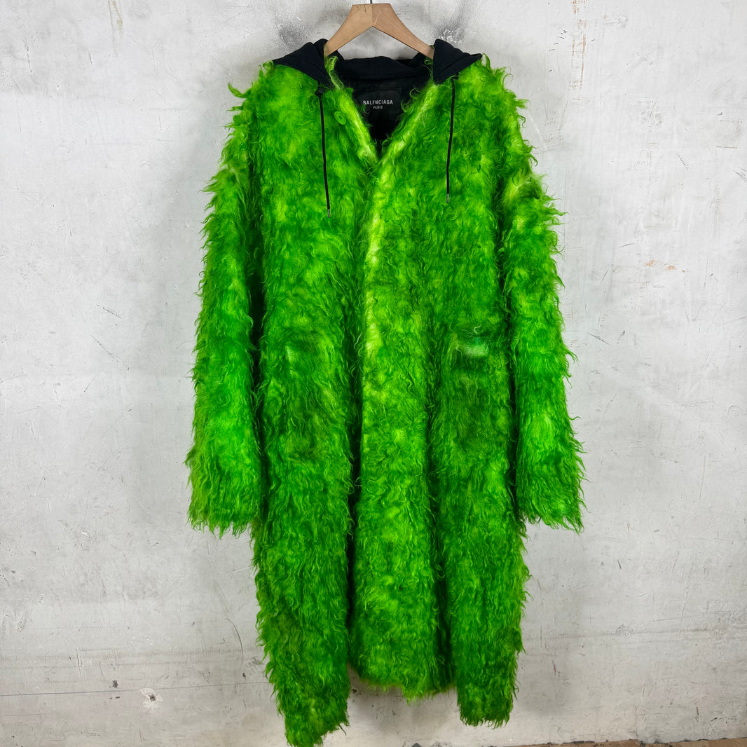 Balenciaga Mohair Hooded Floor Length Jacket