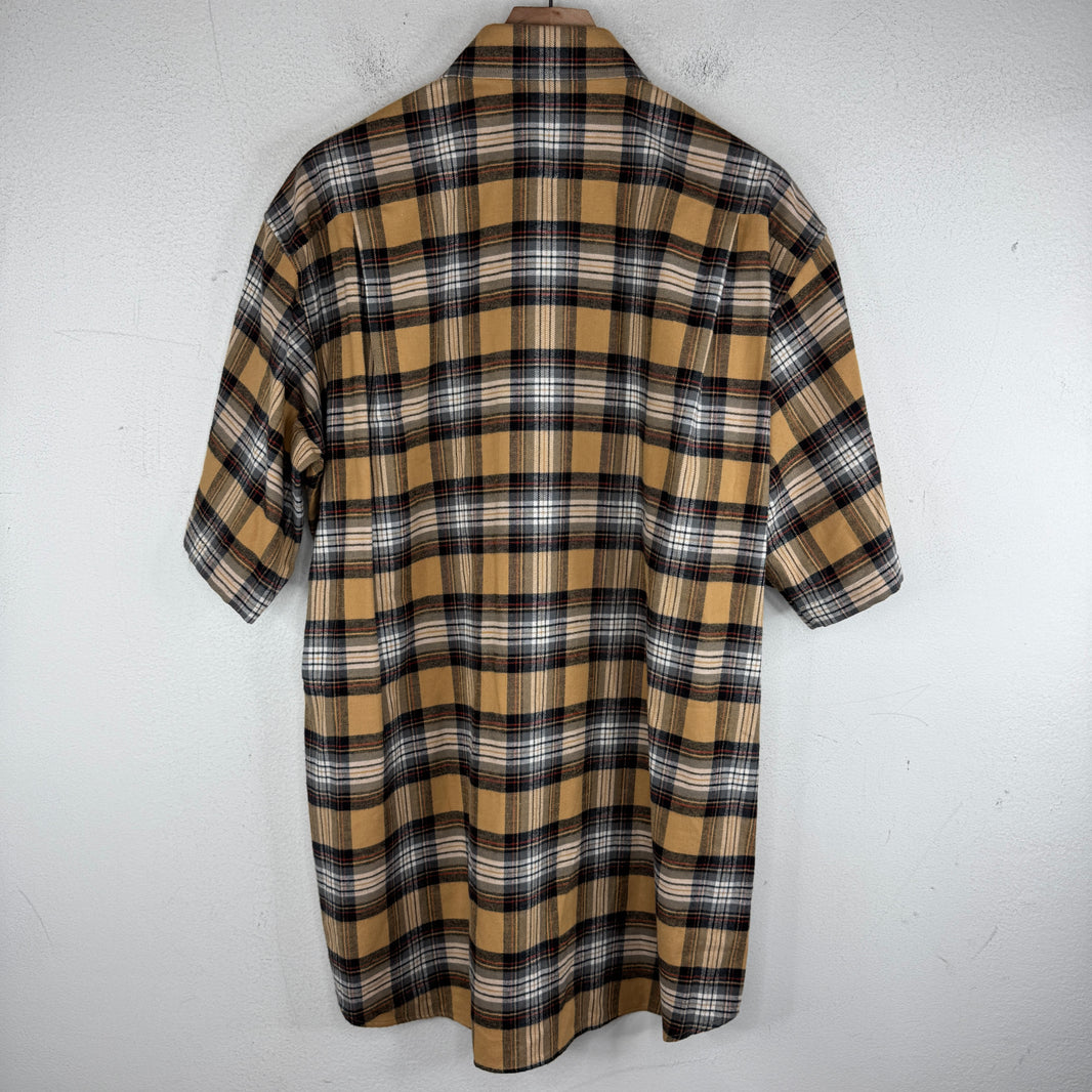 Balenciaga Beige Plaid Button Up Shirt