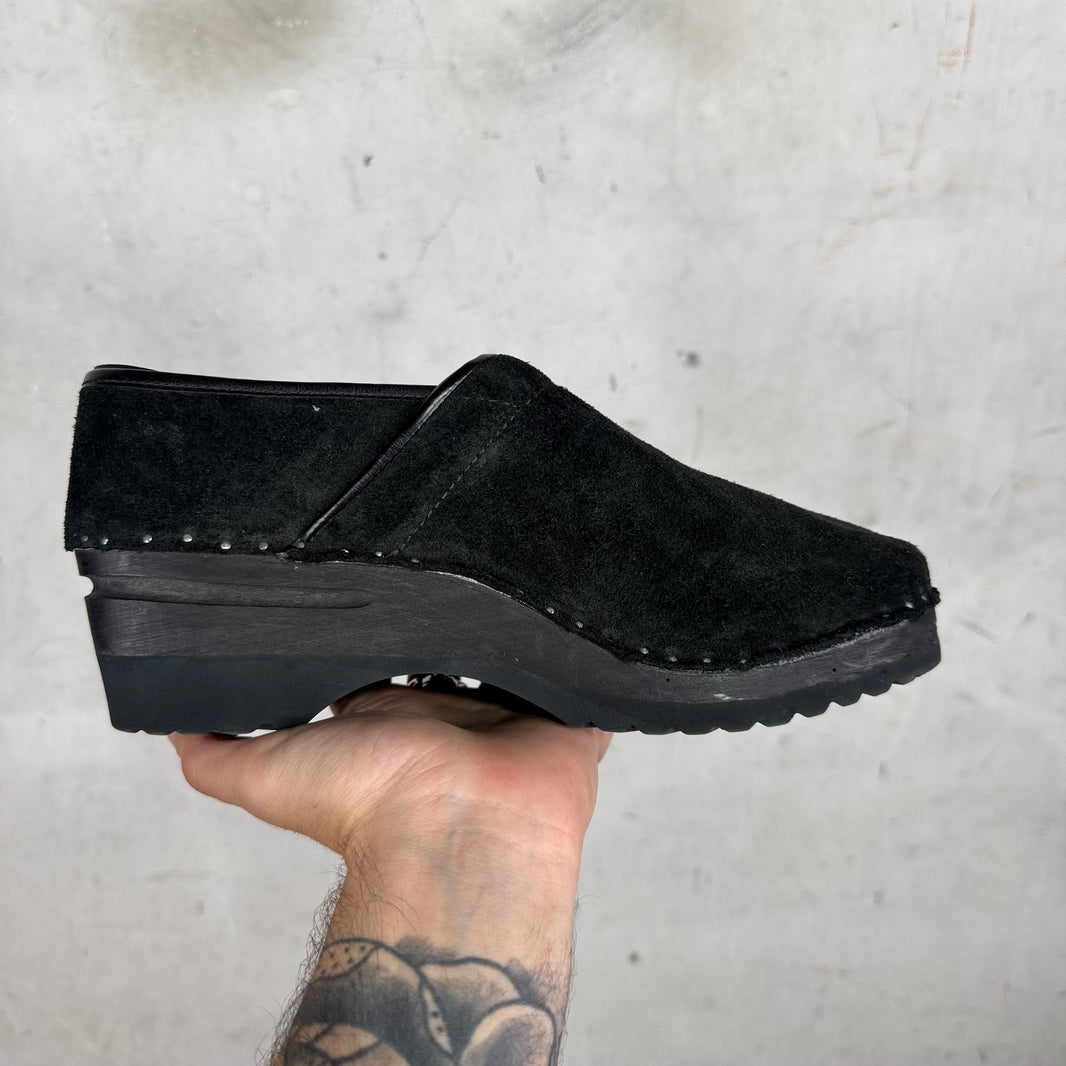 Needles Black Suede Clogs