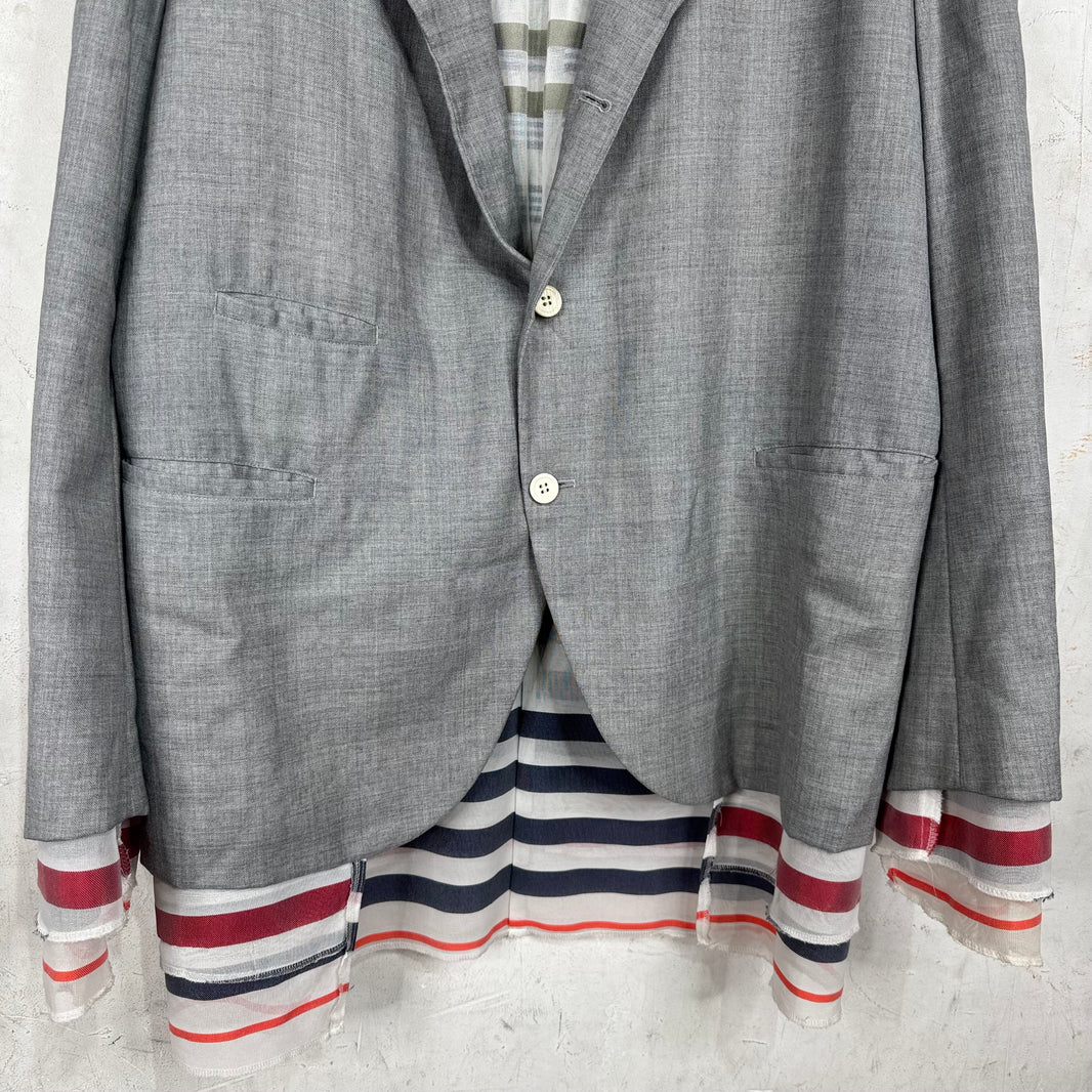 CDG HP Striped Tule Layered Blazer