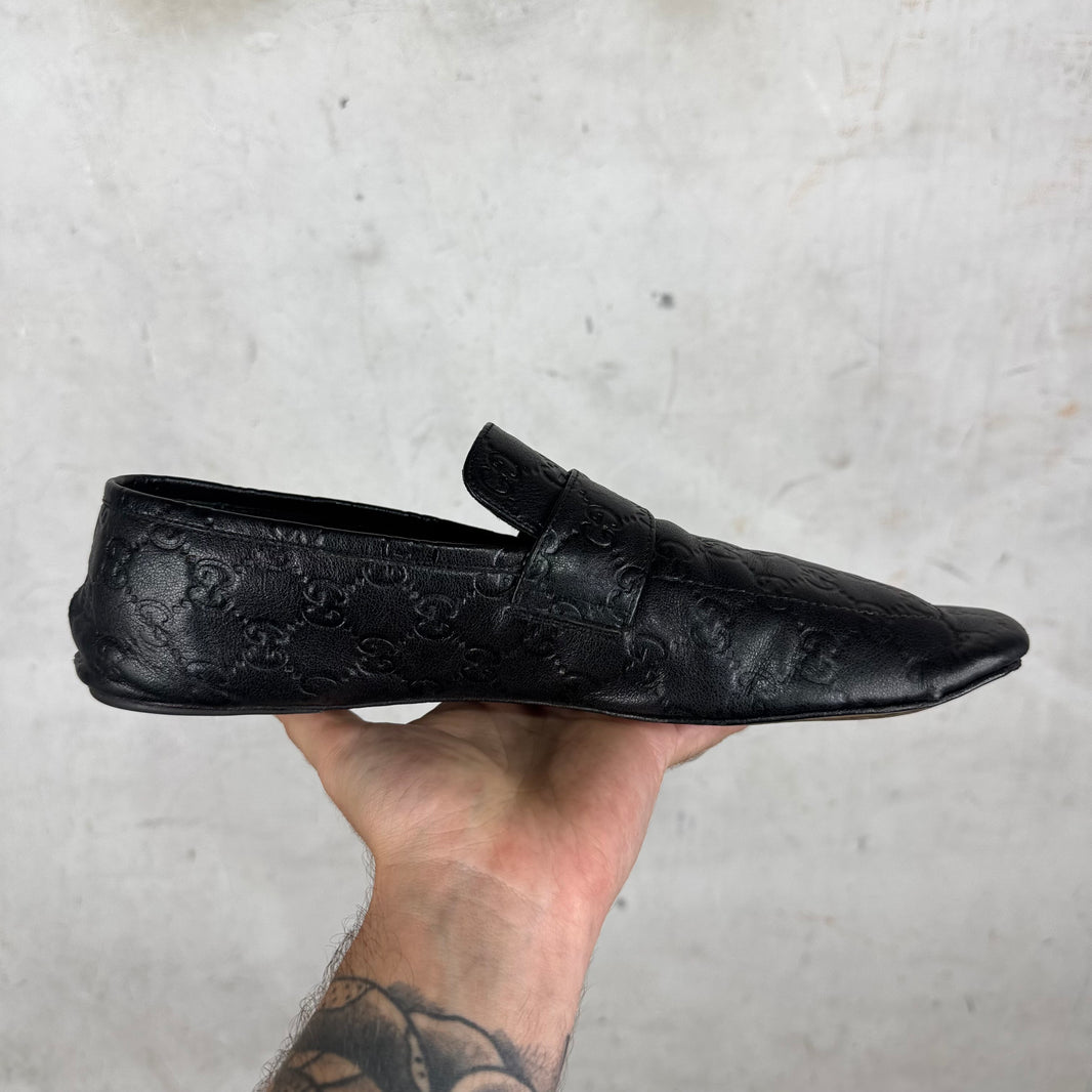 Gucci Leather Monogram Ragazzo Mules
