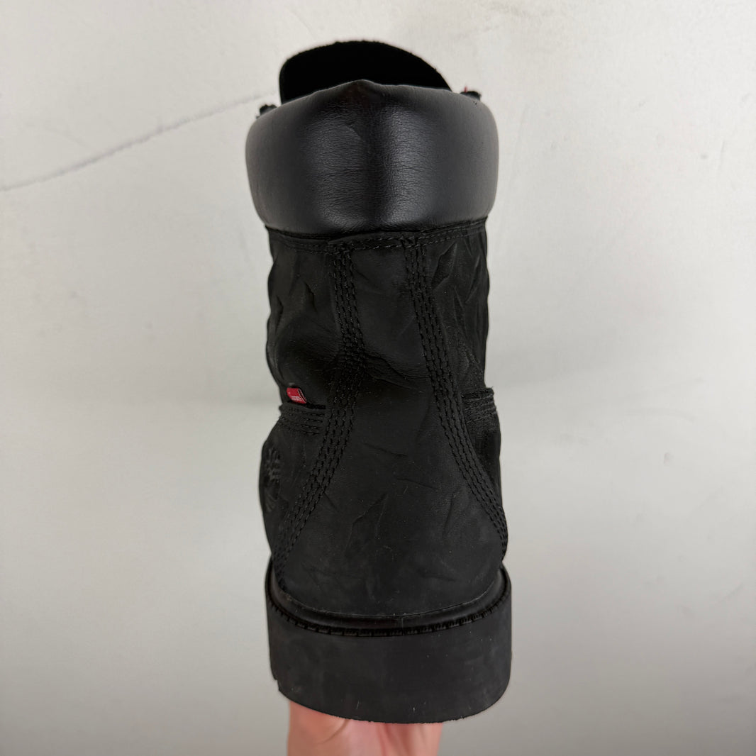 Supreme Timberland Black 6 Inch Diamond Plate Boots