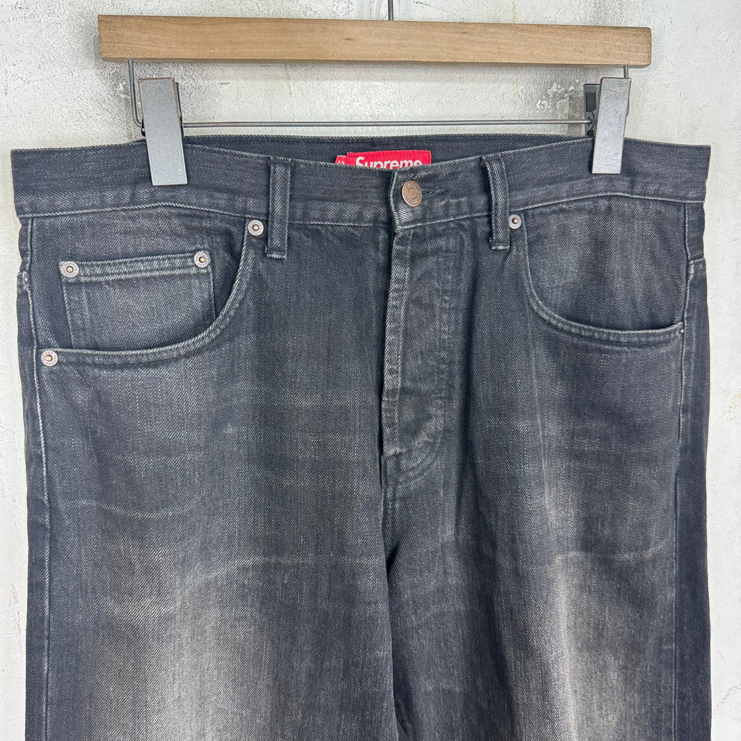 Supreme Black Selvedge Loose Fit Jeans