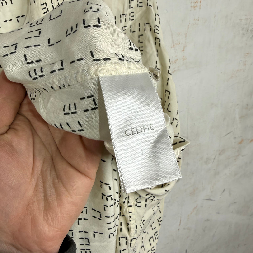 Celine Time Monogram Logo Viscose Shirt
