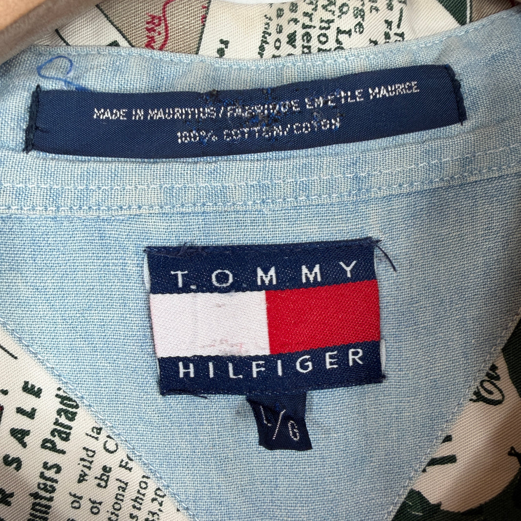 Vintage Tommy Hilfiger Post Card Button Up LS Shirt