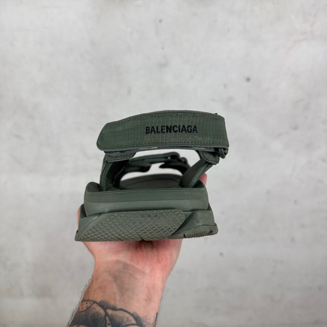 Balenciaga Olive Tourist Sandals