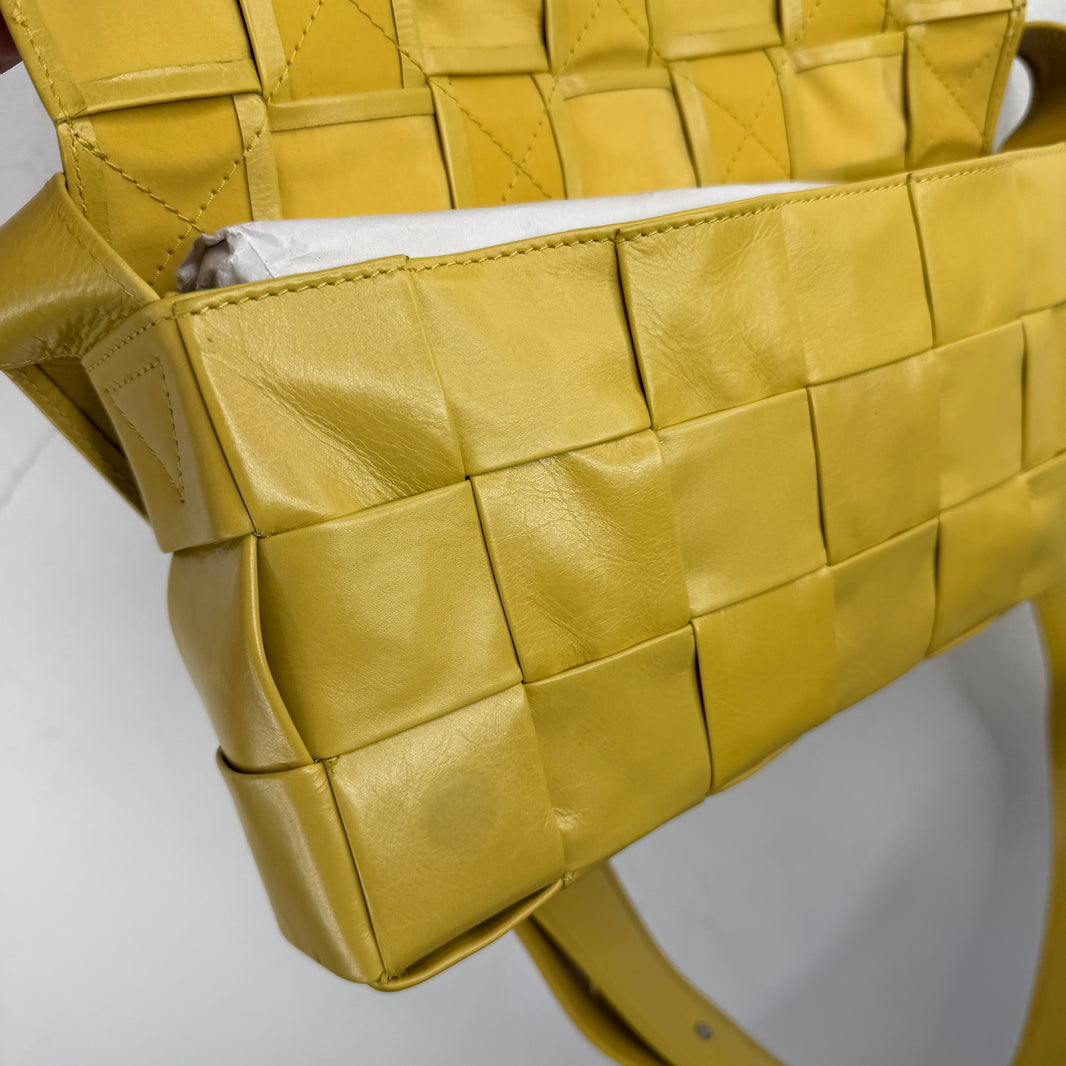Bottega Veneta Yellow Leather Cassette Side Bag