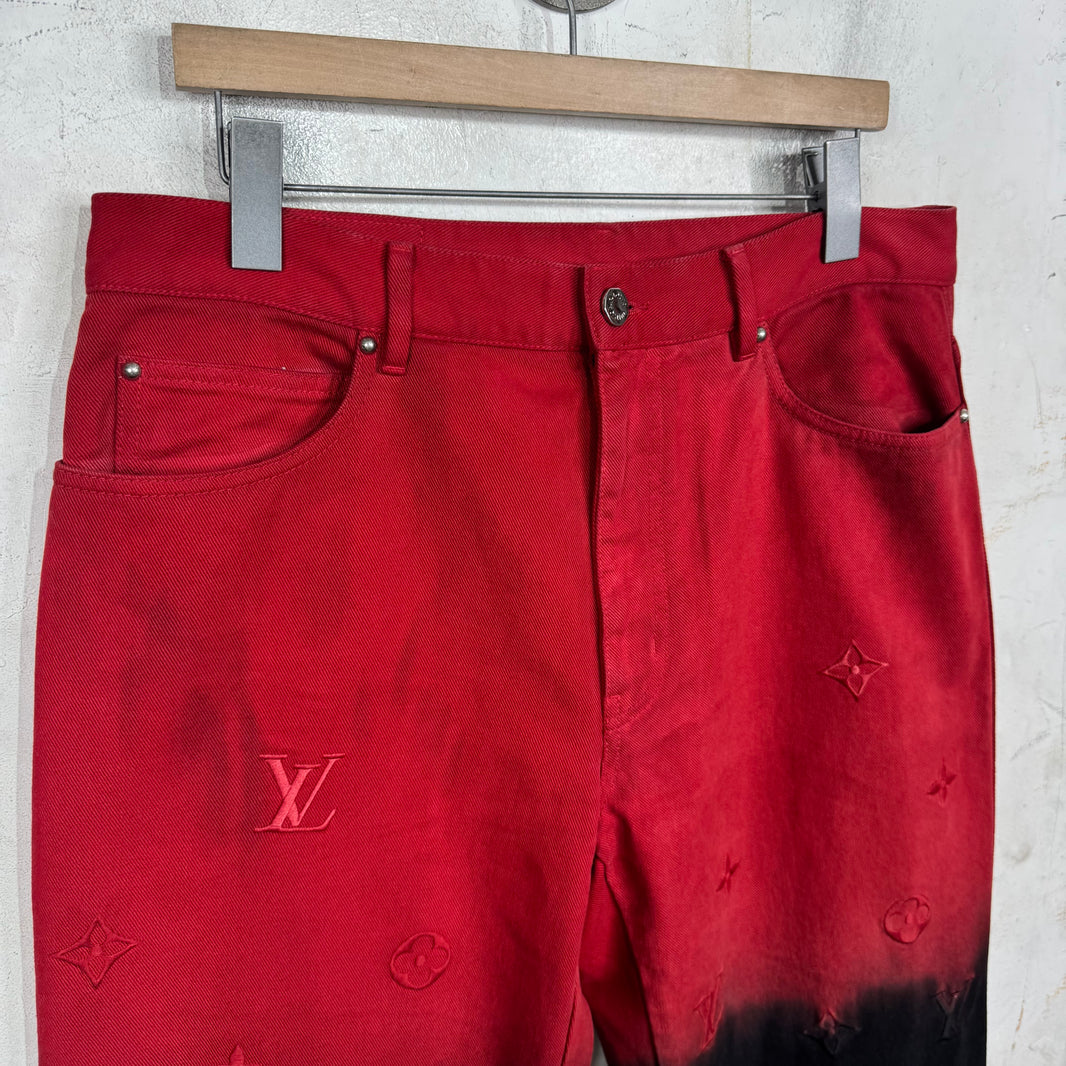 Louis Vuitton Red Gradient Monogram Jeans