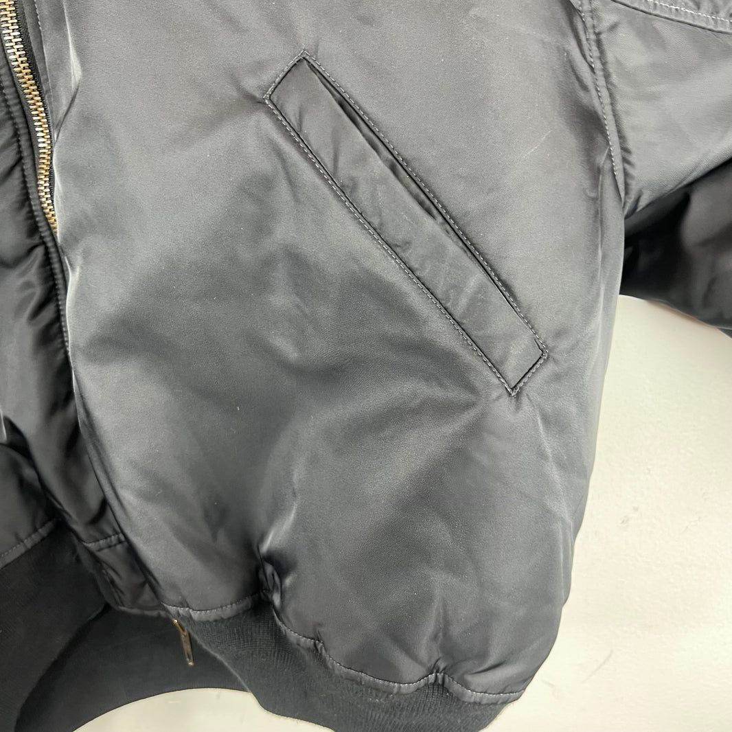 Balenciaga Faux Fur Hooded Bomber Jacket