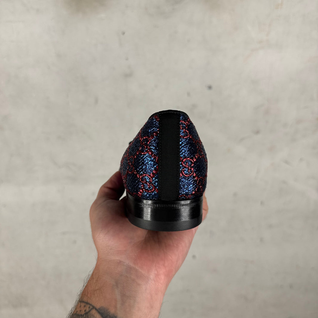 Gucci Glitter Monogram Loafers