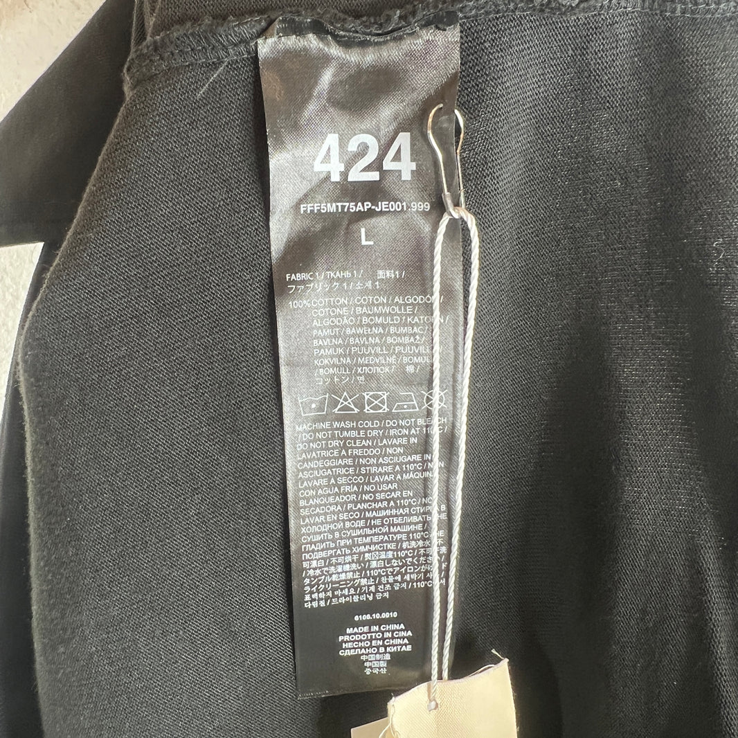 424 Black Crest Cargo Shorts