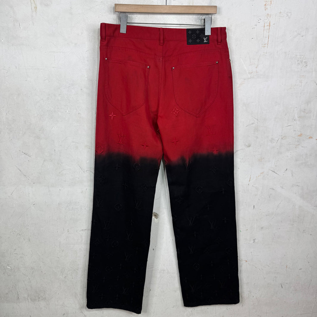 Louis Vuitton Red Gradient Monogram Jeans