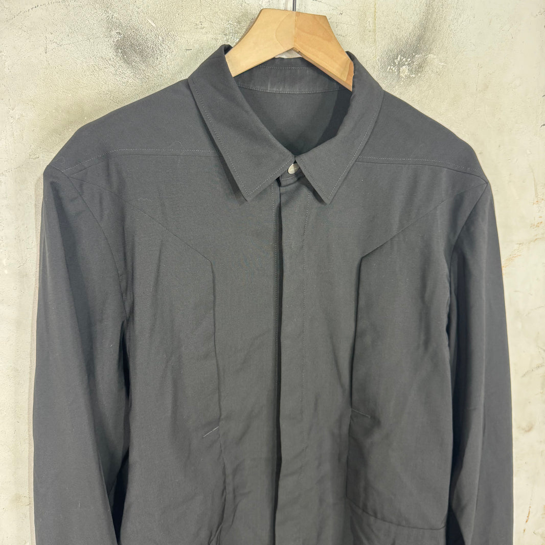 Rick Owens Lido Sheer Snap Strapped Overshirt