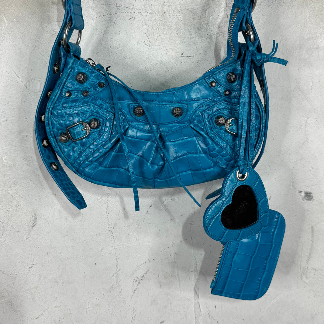 Balenciaga Embossed Croc Cagole Bag