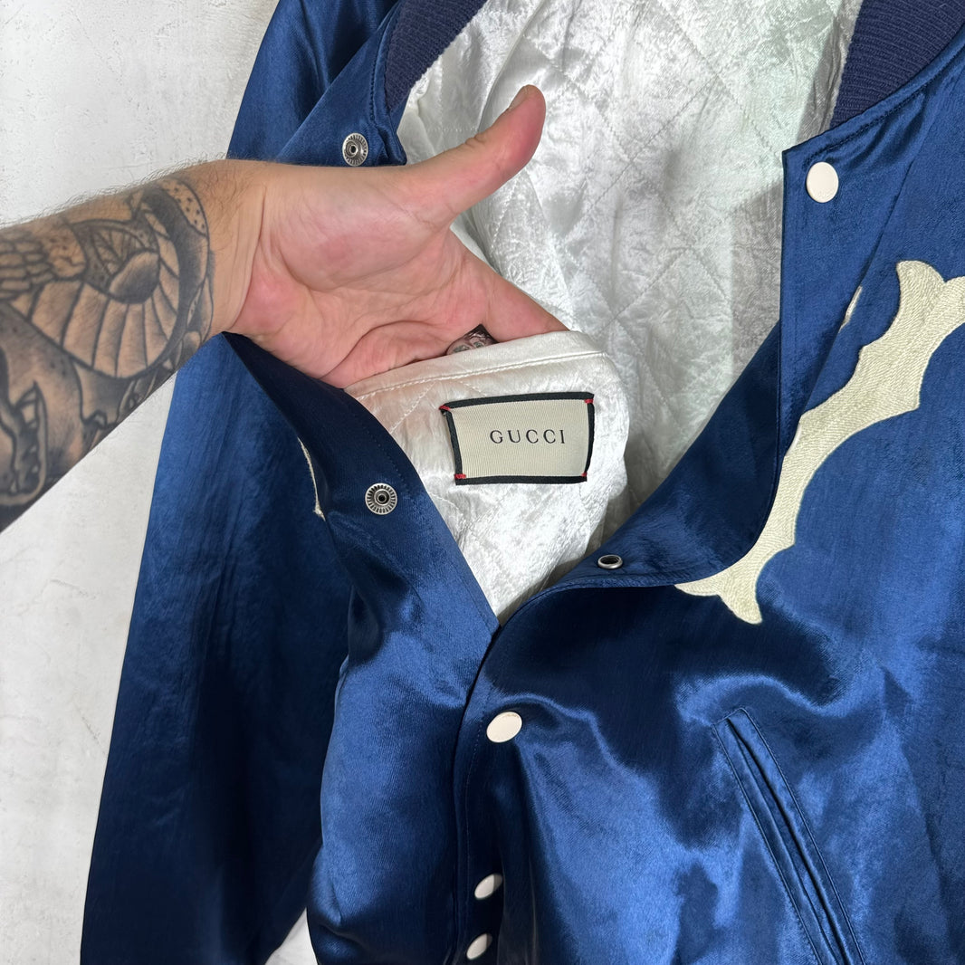 Gucci NY Satin Bomber Jacket