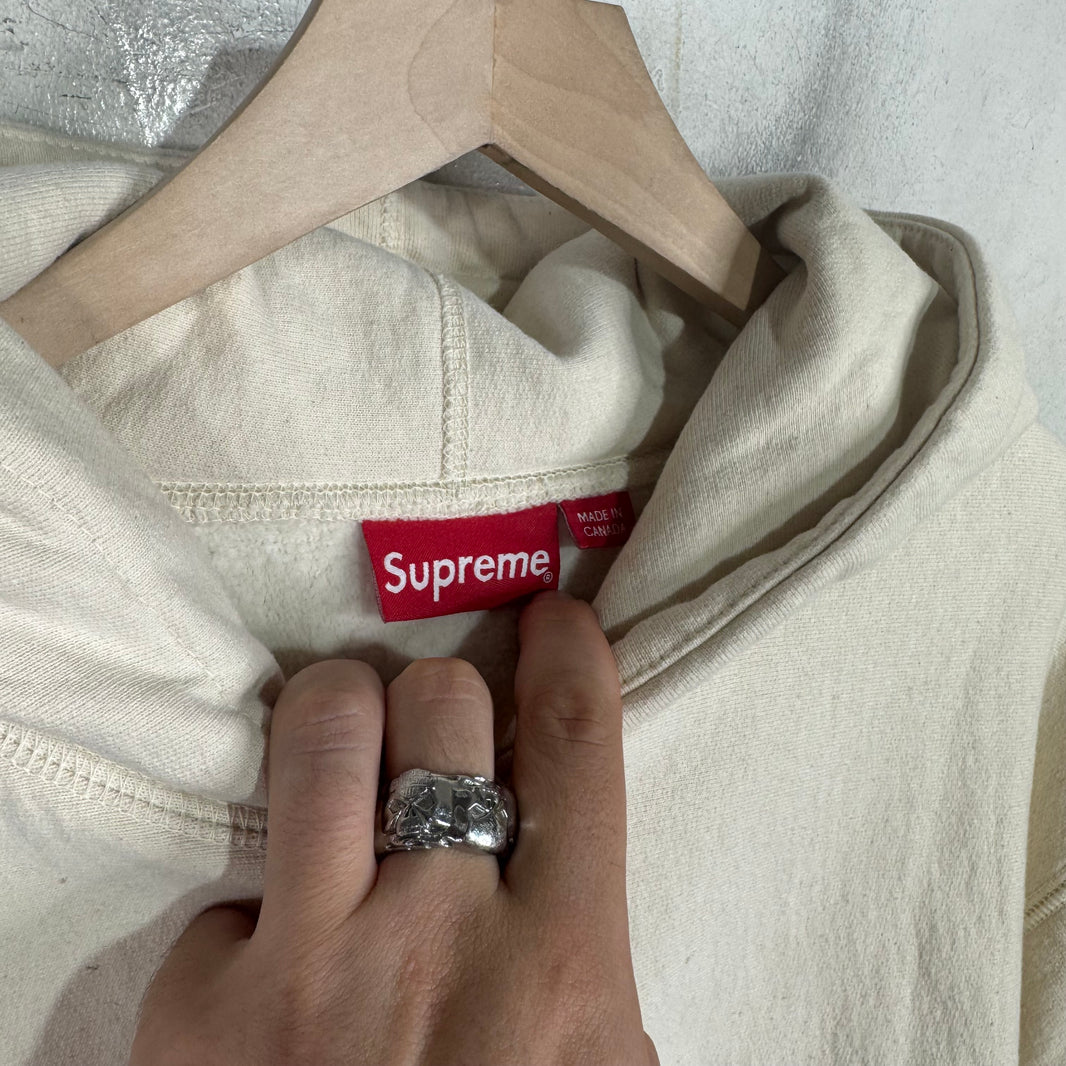 Supreme Cross Cream Box Logo Hoodie