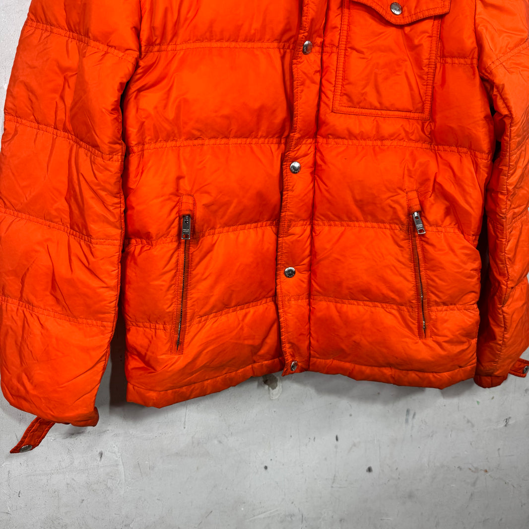 Prada Orange Plaqued Puffer Jacket