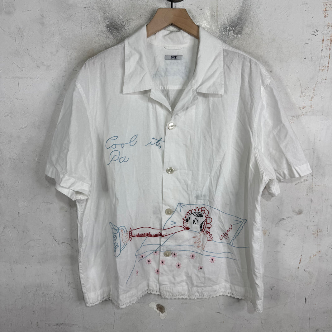 Bode Cool It Embroidered Shirt