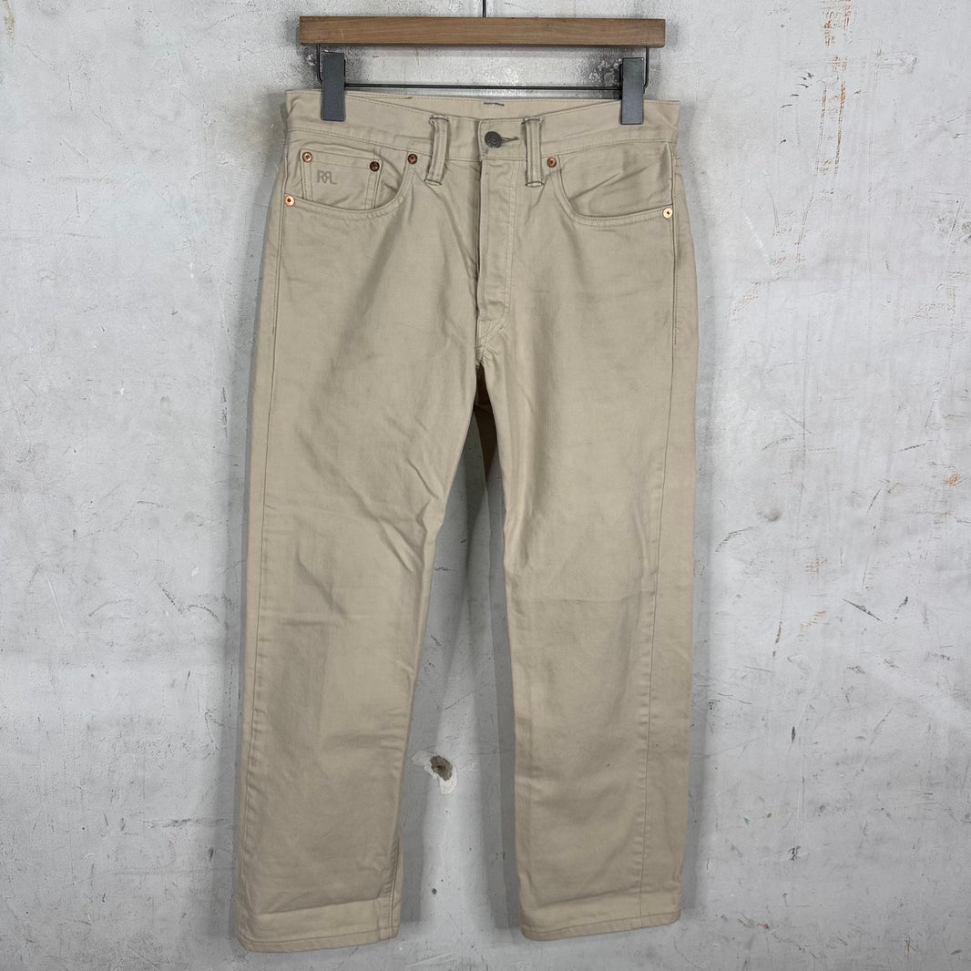 RRL Beige Straight Legged Jeans