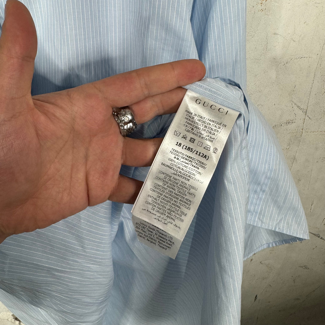 Gucci Blue Striped Buttoned Shirt