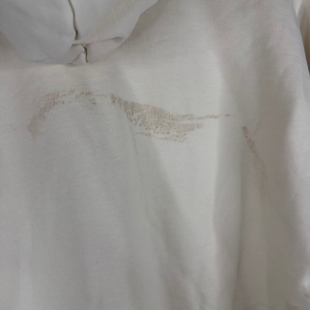 Balenciaga Cream Back Logo Zip-Up Hoodie