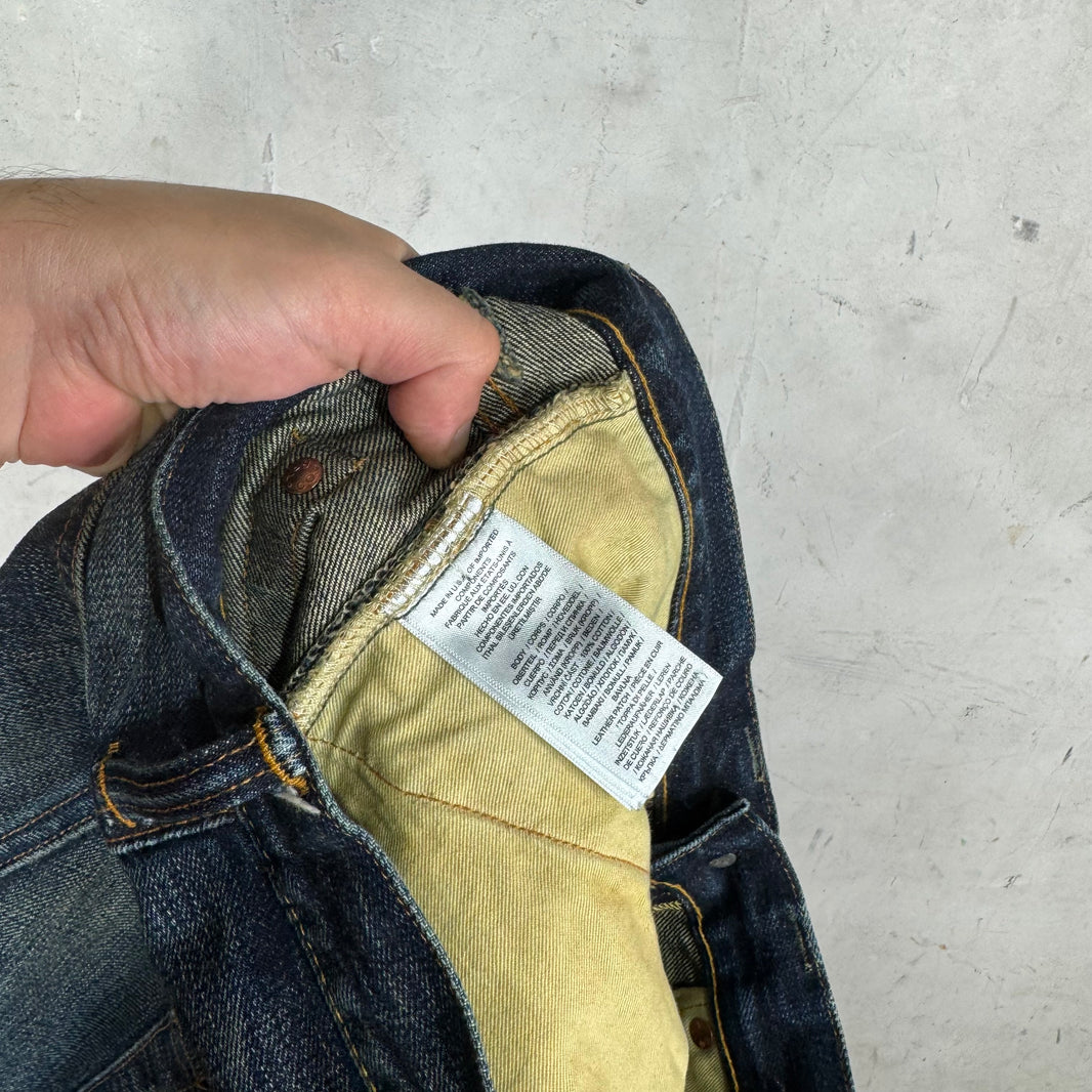 RRL Dark Wash  Whiskered Straight Jeans
