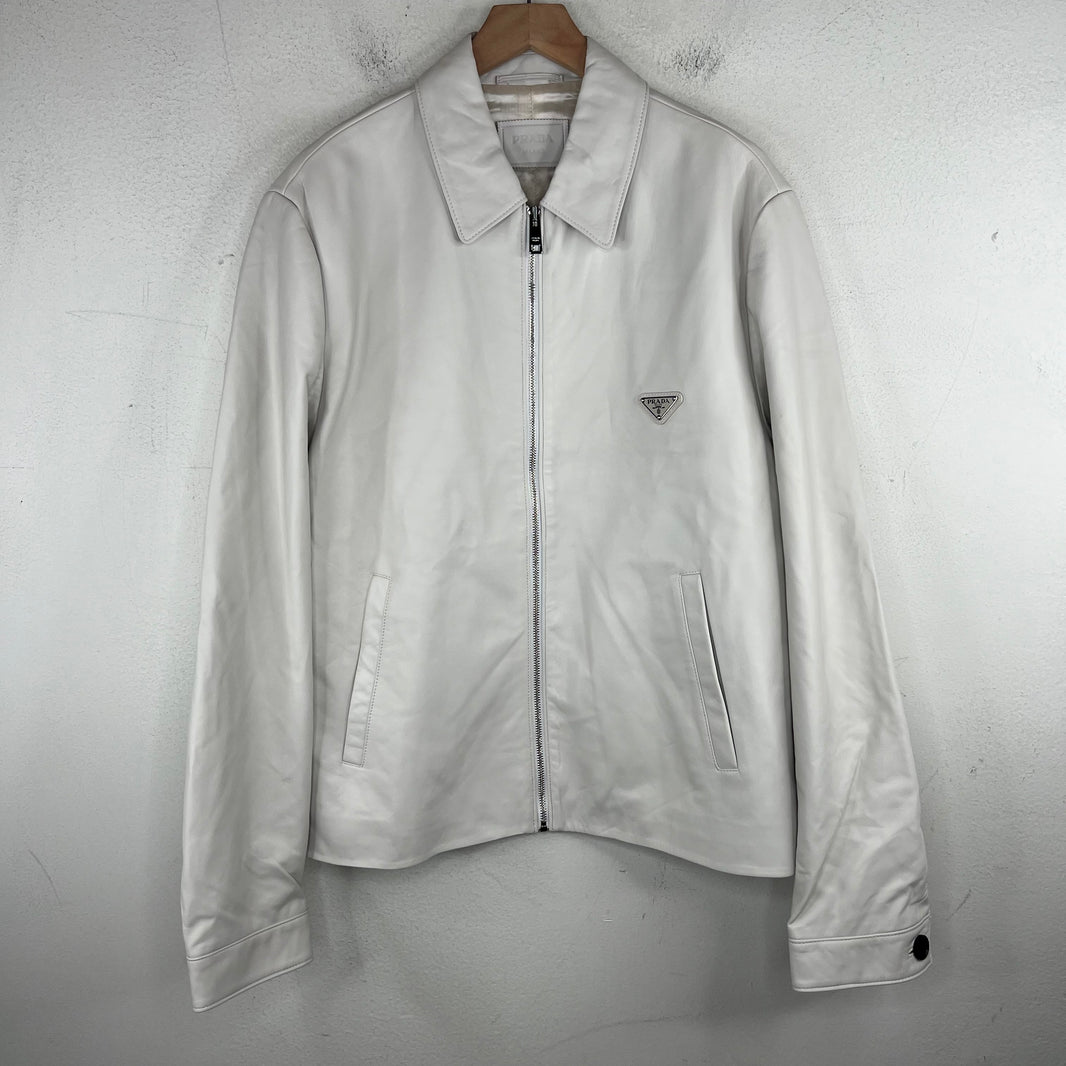 Prada White Nappa Lambskin Jacket