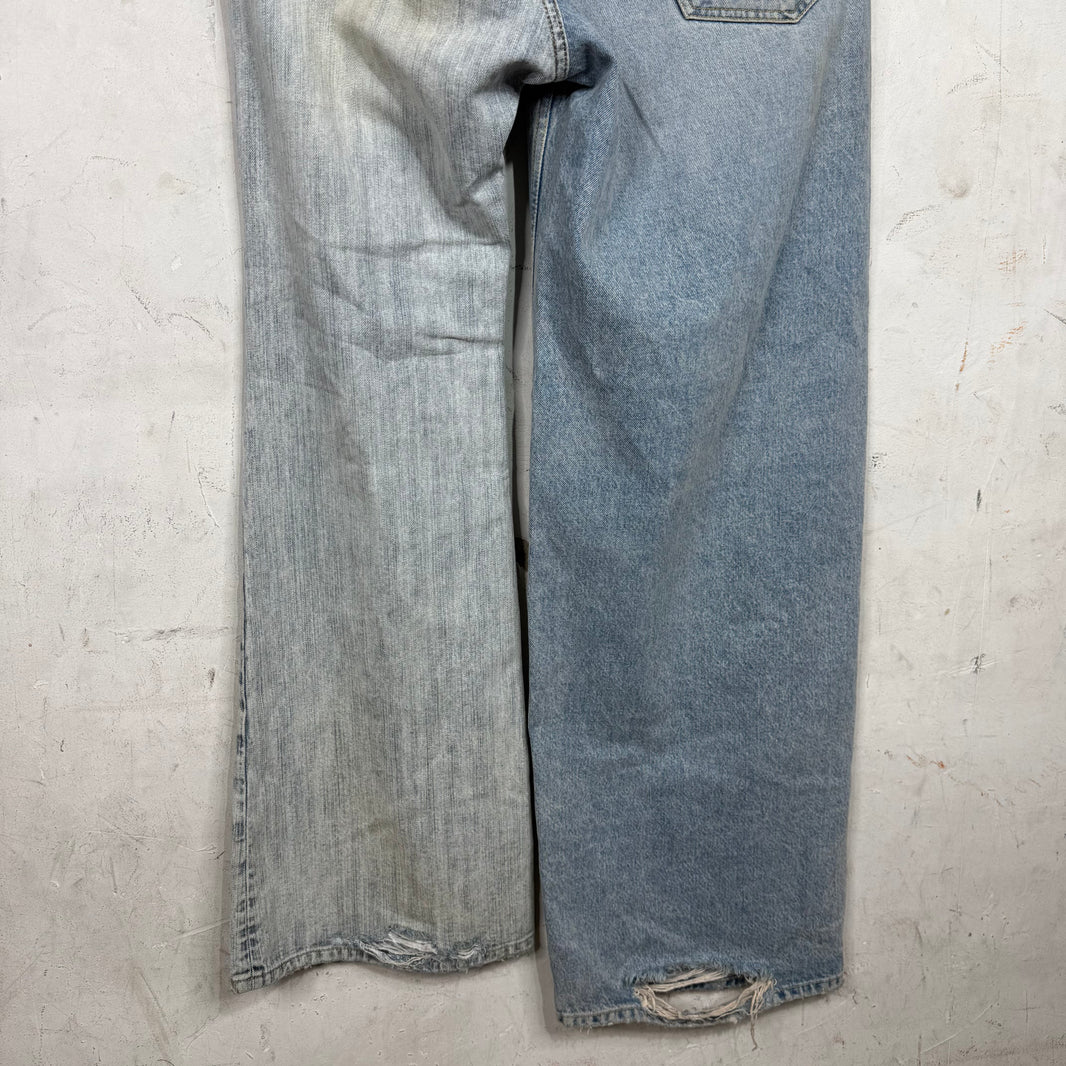 Balenciaga Light Wash Split Drawstring Jeans