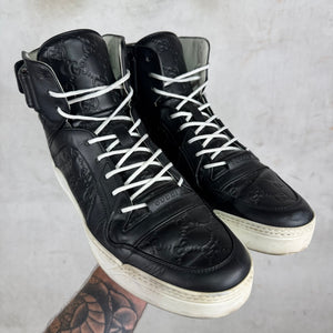 Gucci High Top Embossed Monogram Sneakers