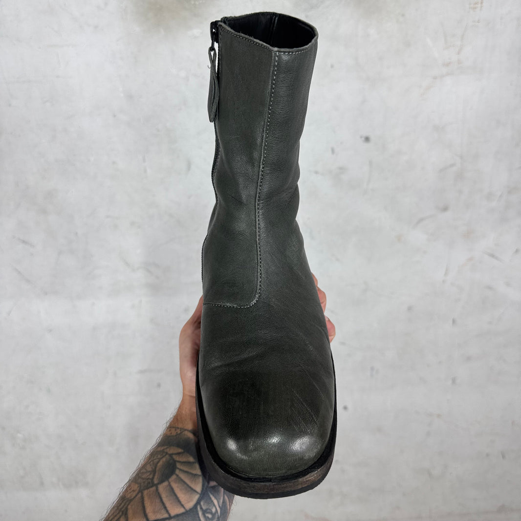 Our Legacy Grey Leather Camion Boots