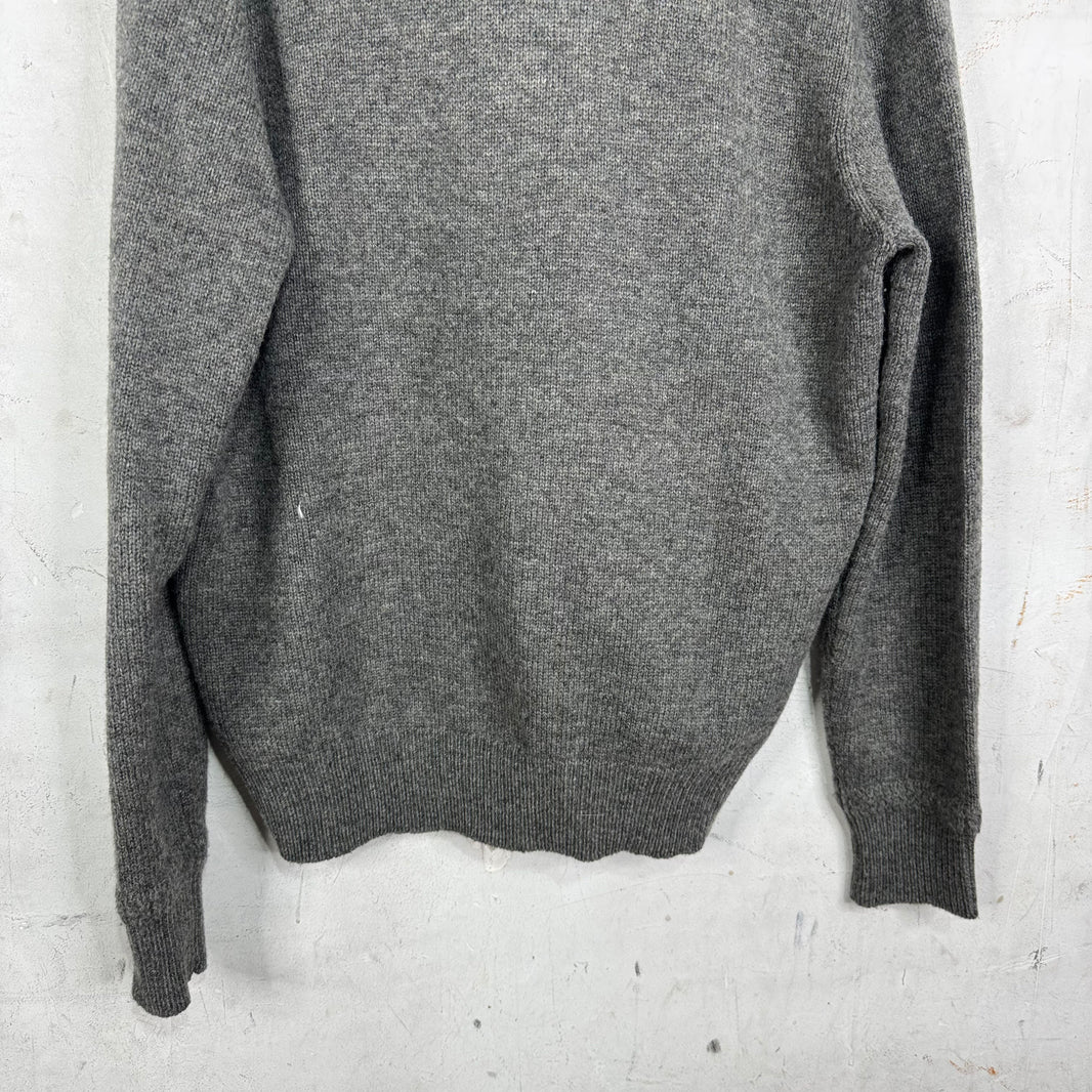 Ralph Lauren Wool Grey Asymmetrical Zip Sweater