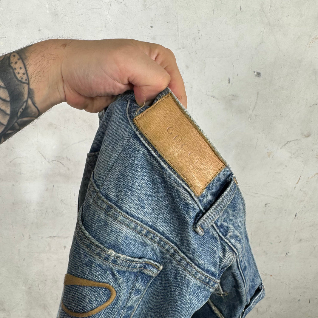 Gucci "G" Script Altered Jeans