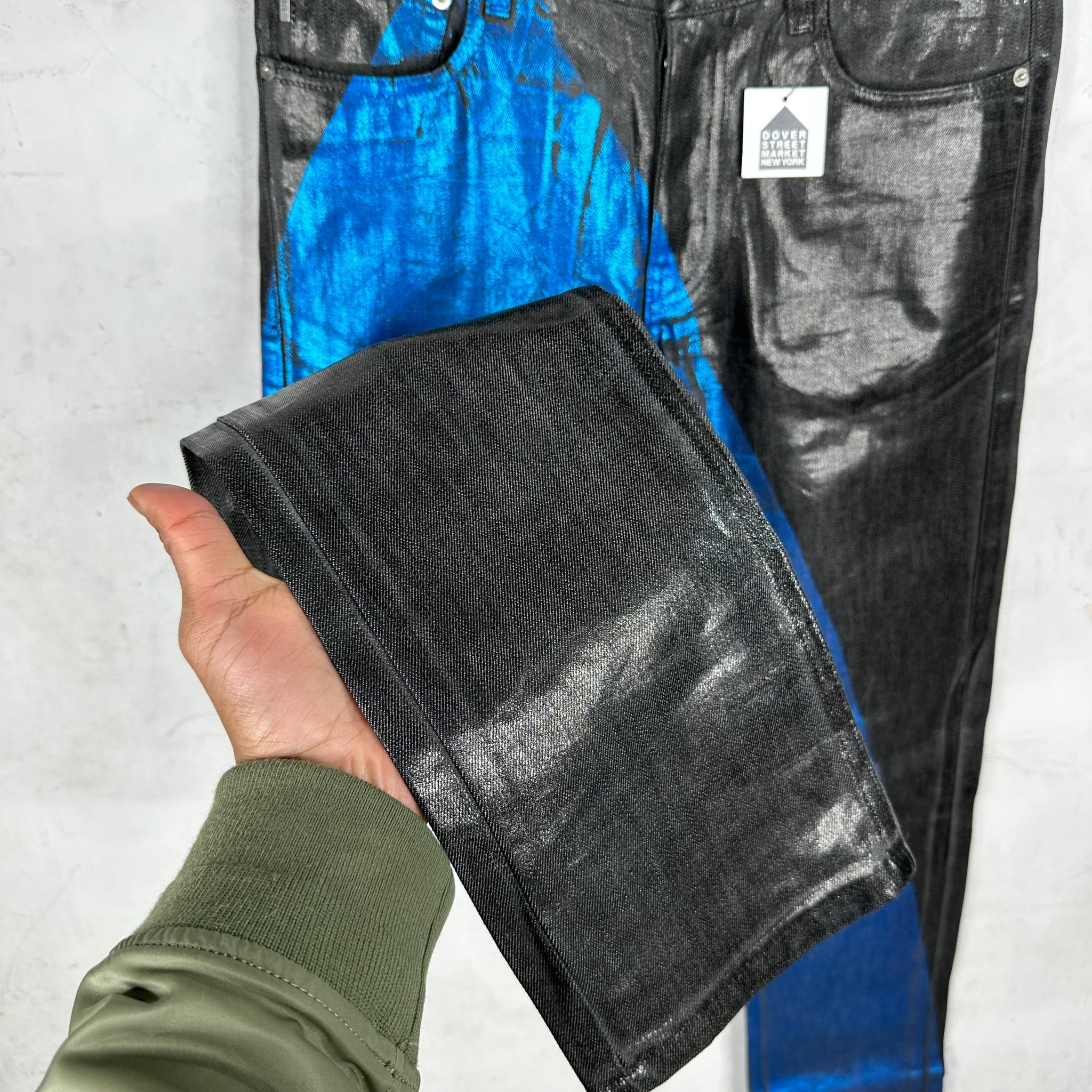 Raf Simons Blue Streak Waxed Denim