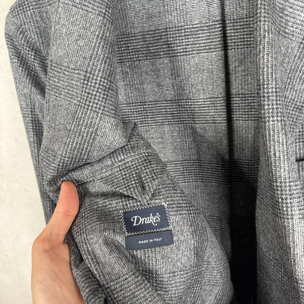 Drakes Plaid Double Breasted Blazer
