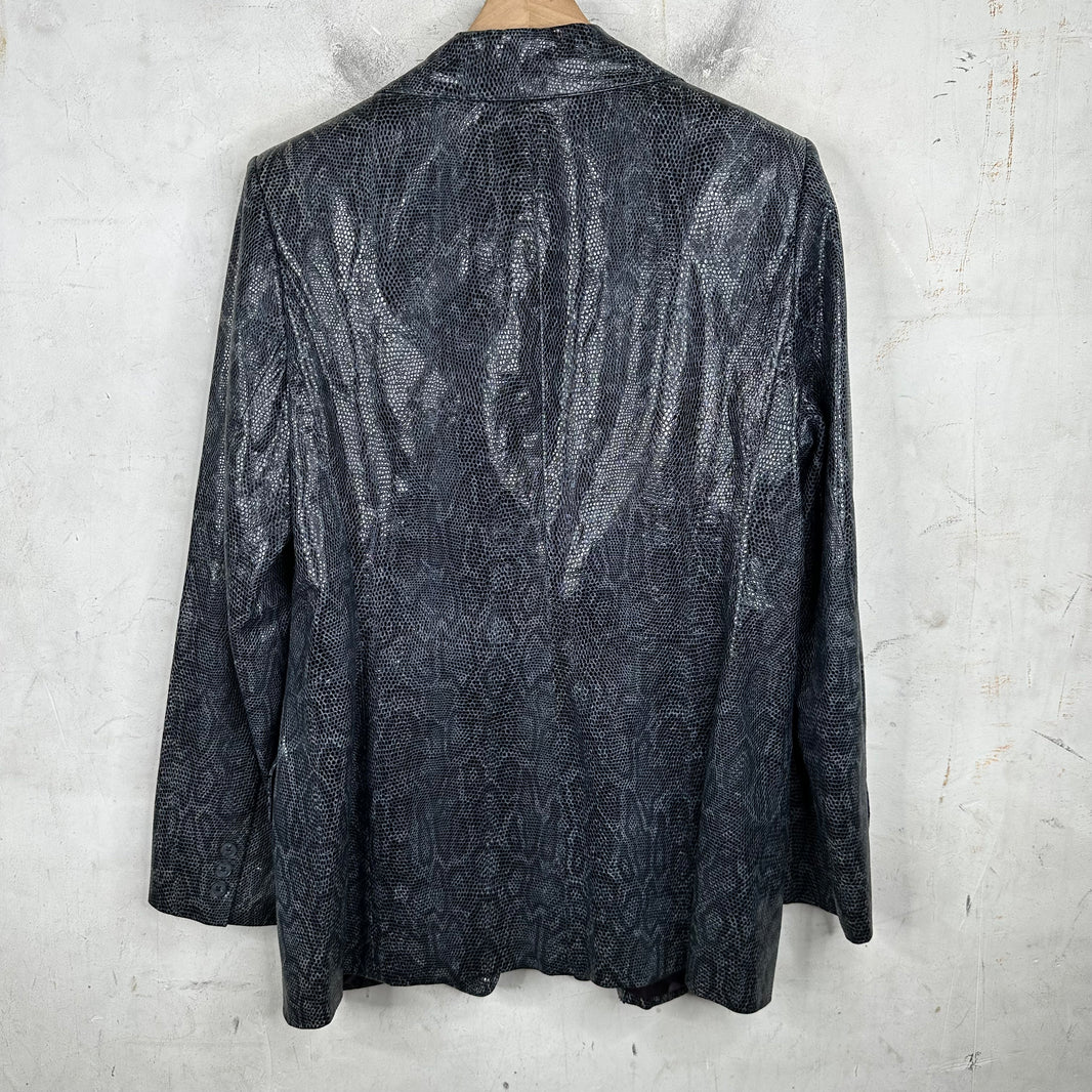 Linda Allard Pebbled Leather Patent Blazer