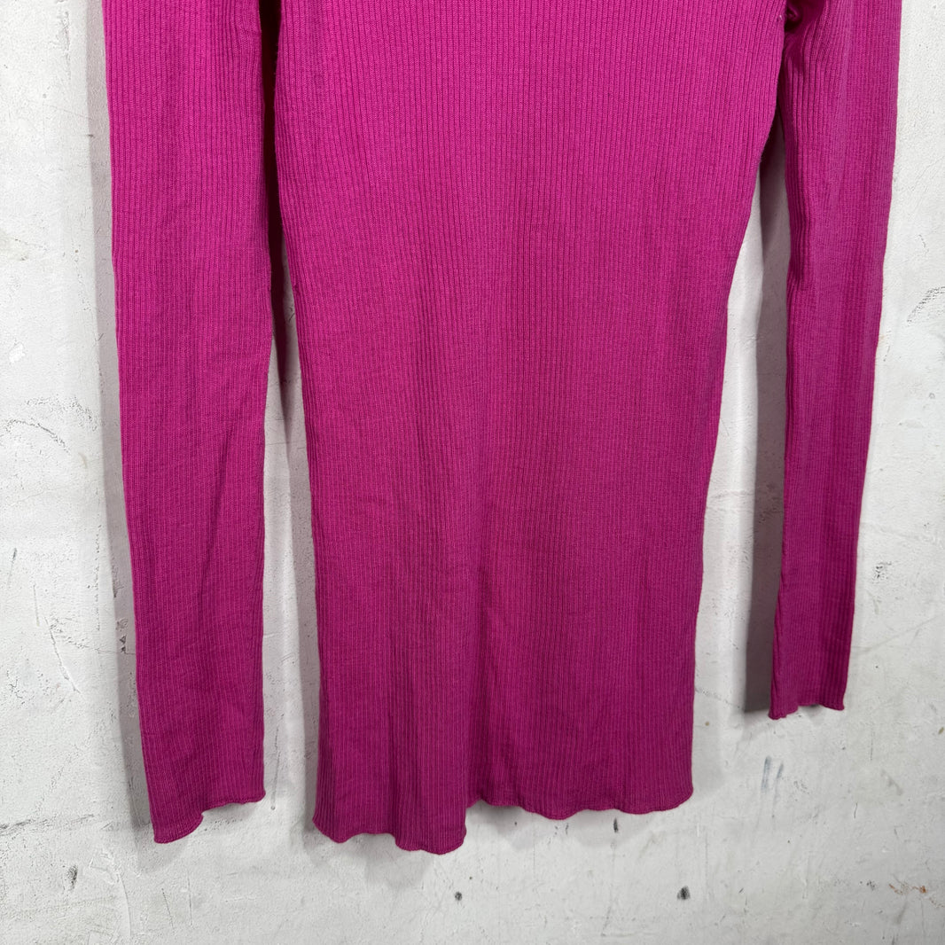 Rick Owens Pink Ribbed Turtleneck