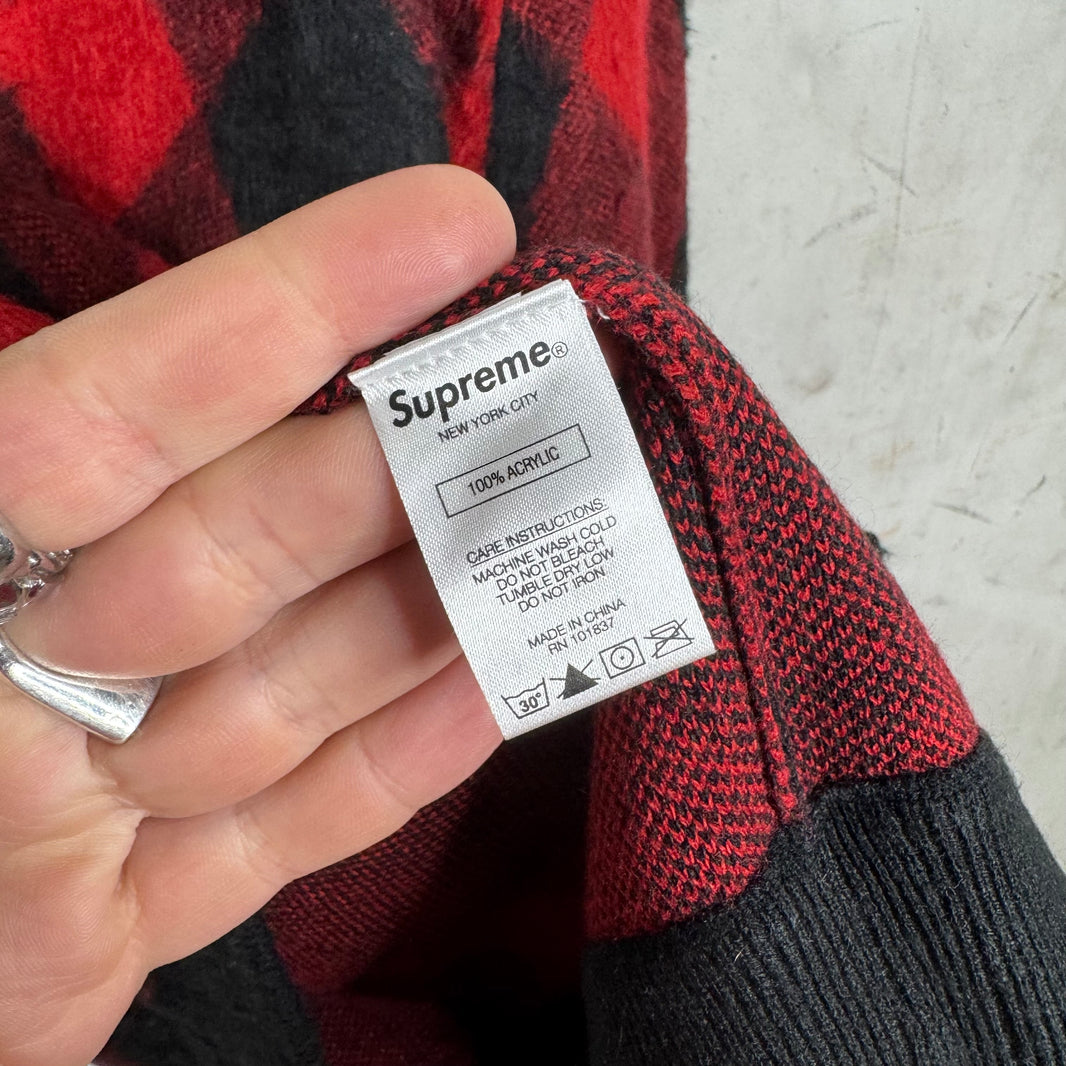 Supreme Checkered Cardigan Black/Red
