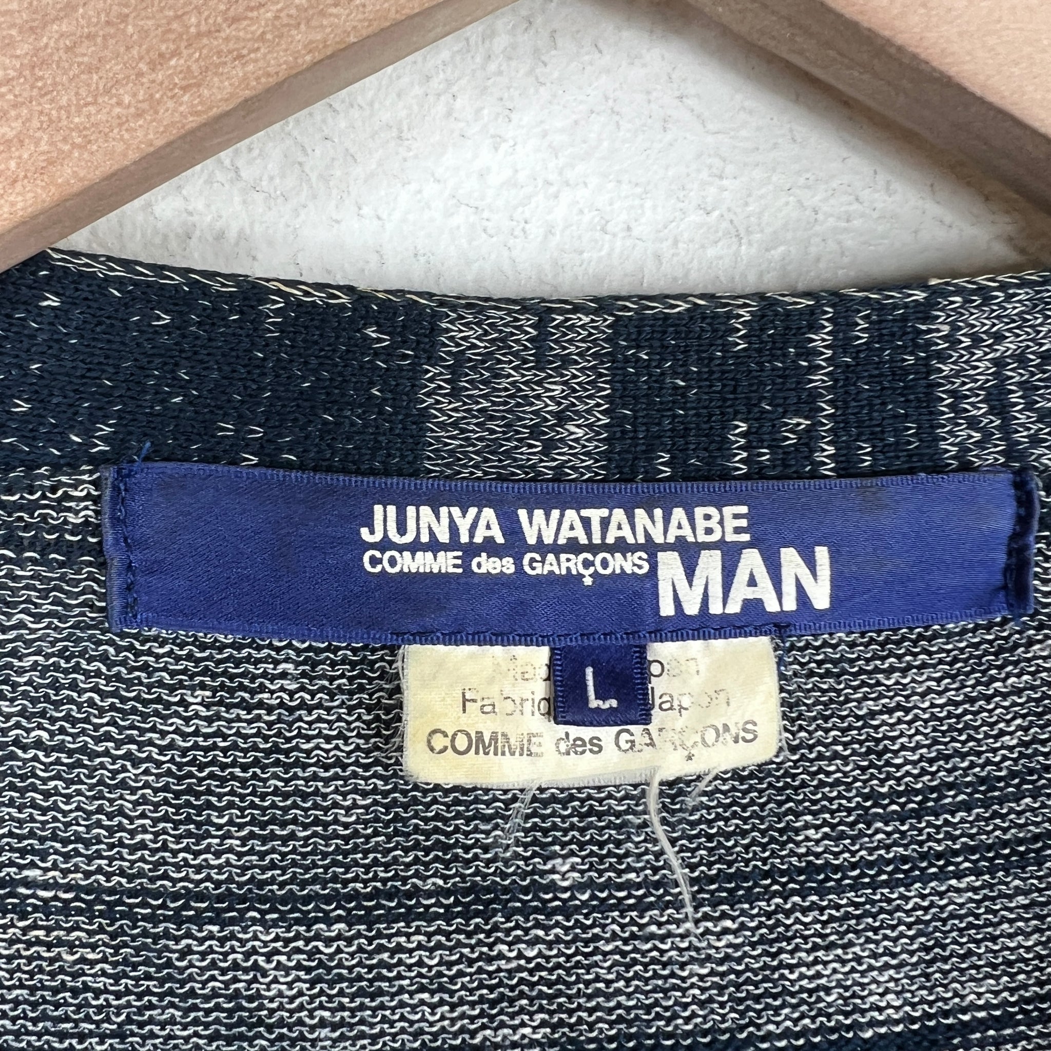 CDG Junya Watanabe Navy Striped Cardigan
