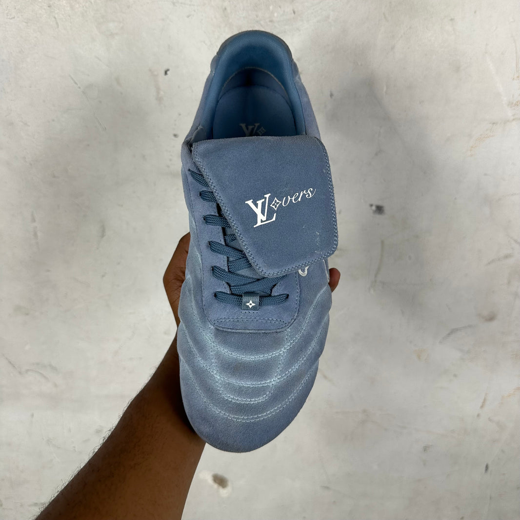 Louis Vuitton Blue Suede Soccer Shoes