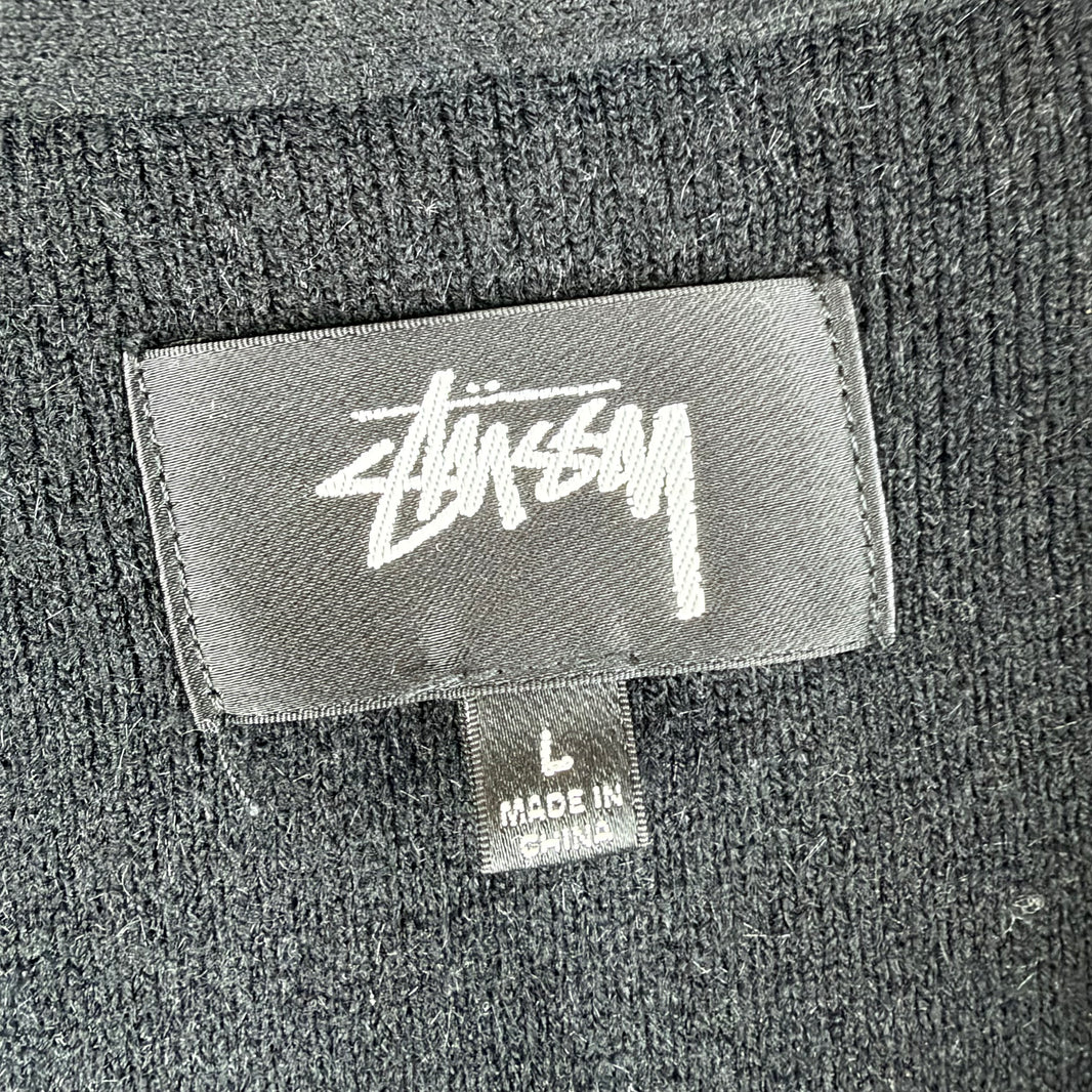 Stussy Black Acrylic Cardigan